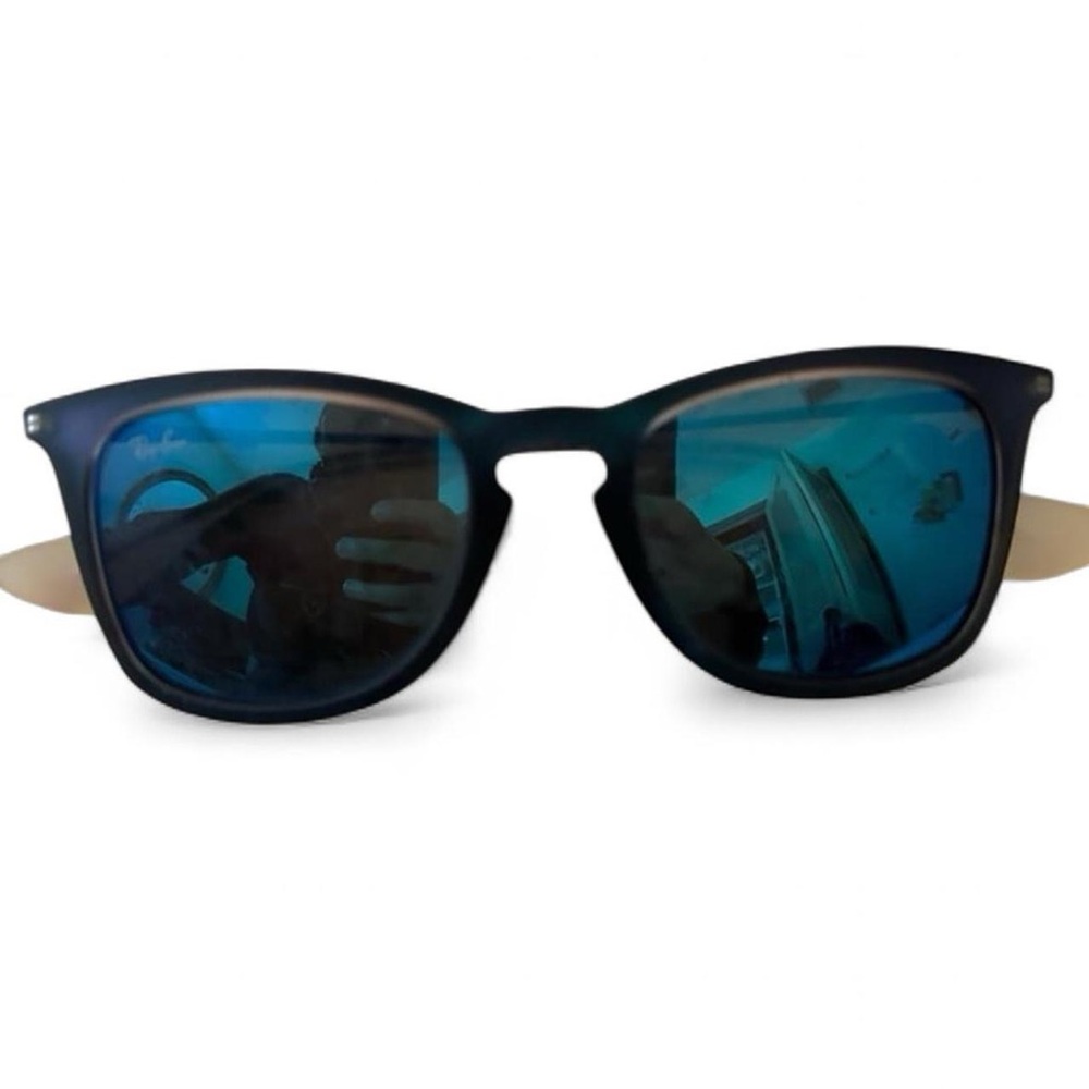 Ray-Ban Sunglasses with Blue/Black Frame and Tan Arms